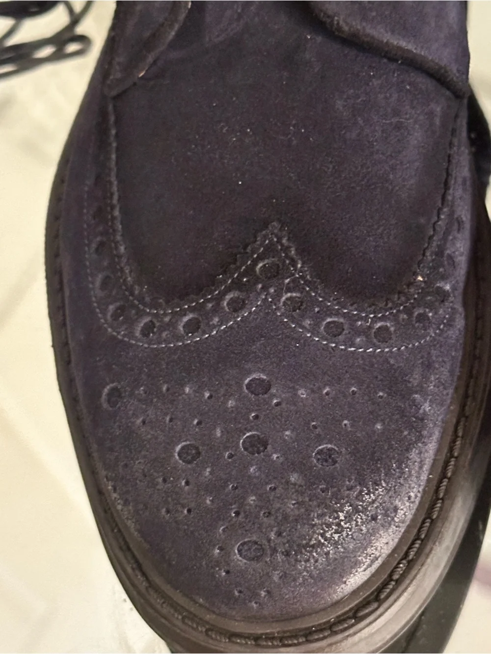 Dino Bigioni navy suede brogue loafers are crafted in Italy men’s size 10.5-11